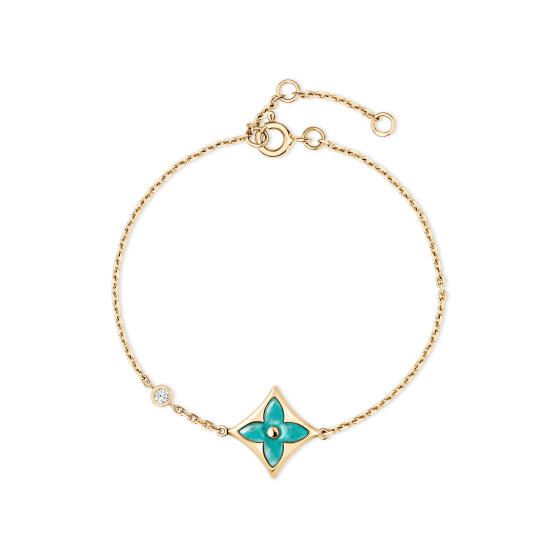 Color Blossom BB Star Bracelet, Yellow Gold, Amazonite and Diamond